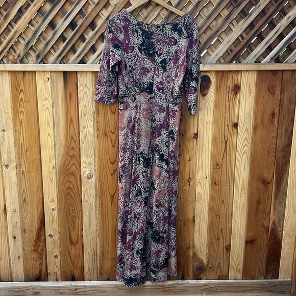 Peruvian Connection Maxi Dress Pima Cotton Blend Floral Bohemian Festival Summer - Picture 6 of 8